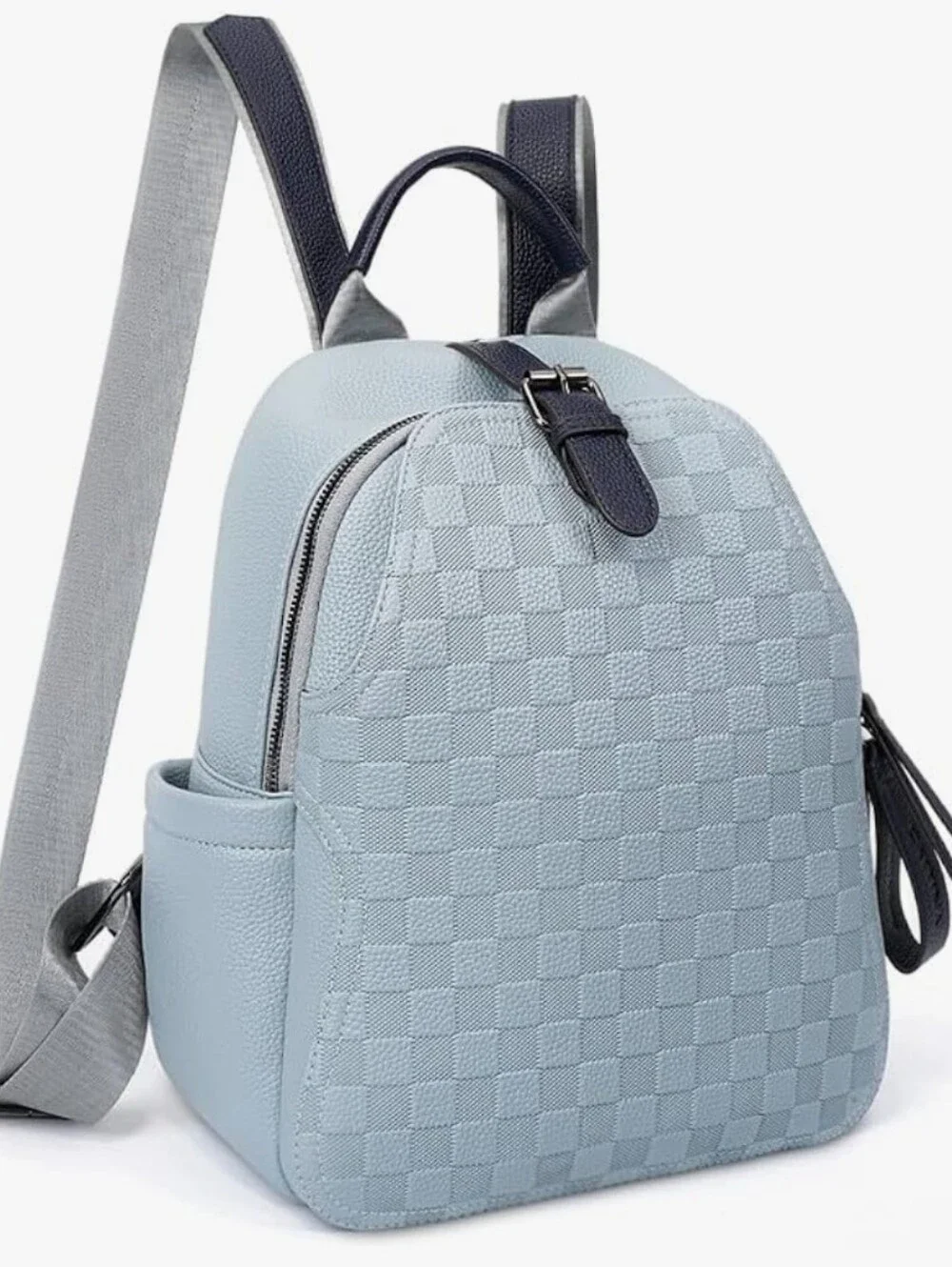 Cute And Elegant PU Leather Backpack Plaid Backpack for Women